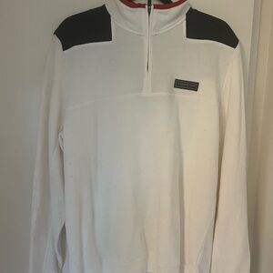 Vineyard Vines White and navy 1/4 shep shirt Sweatshirt